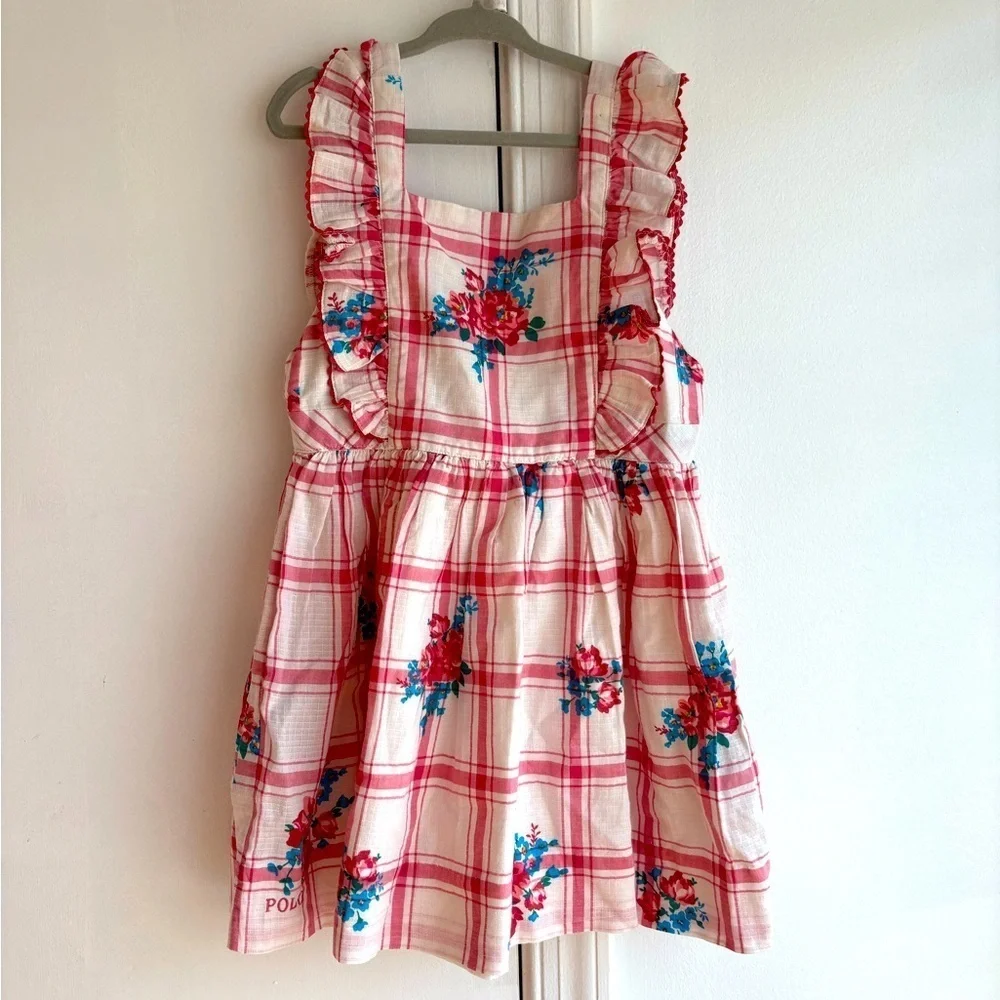 RALPH LAUREN Ecru FLORAL COTTON DOBBY DRESS